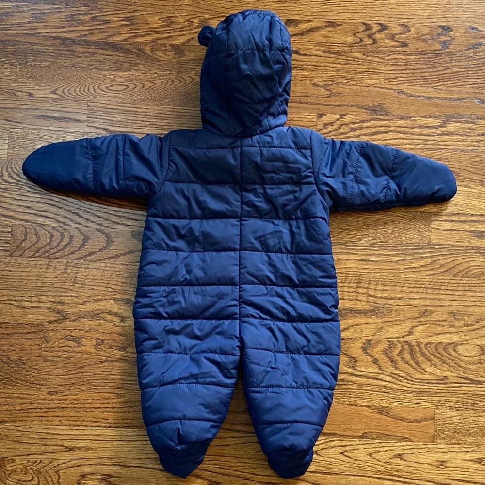 Children’s Place Navy Blue‎ Hooded One Piece Snow Suit 3-6 Months